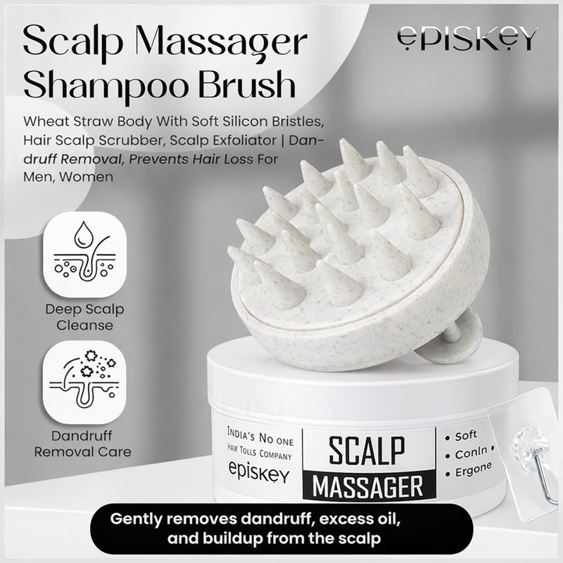 Episkey Scalp Massager Shampoo Brush for Hair Wash Anti-Dandruff Silicone Scalp Scrubber with Soft Bristles | Deep Clean, Exfoliation & Hair Growth Ayurvedic Head Massage Brush for Men&Women(JW-35) - Image 2