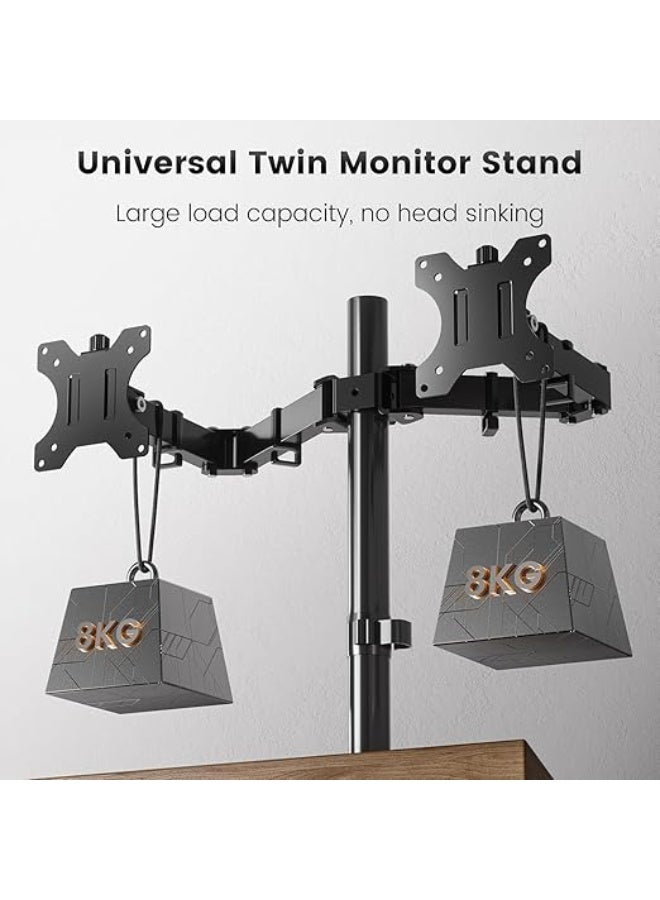 Adjustable Dual Monitor Mount - Supports screens up to 32 inches and weighs 9 kg per arm, VESA compatible - Image 3