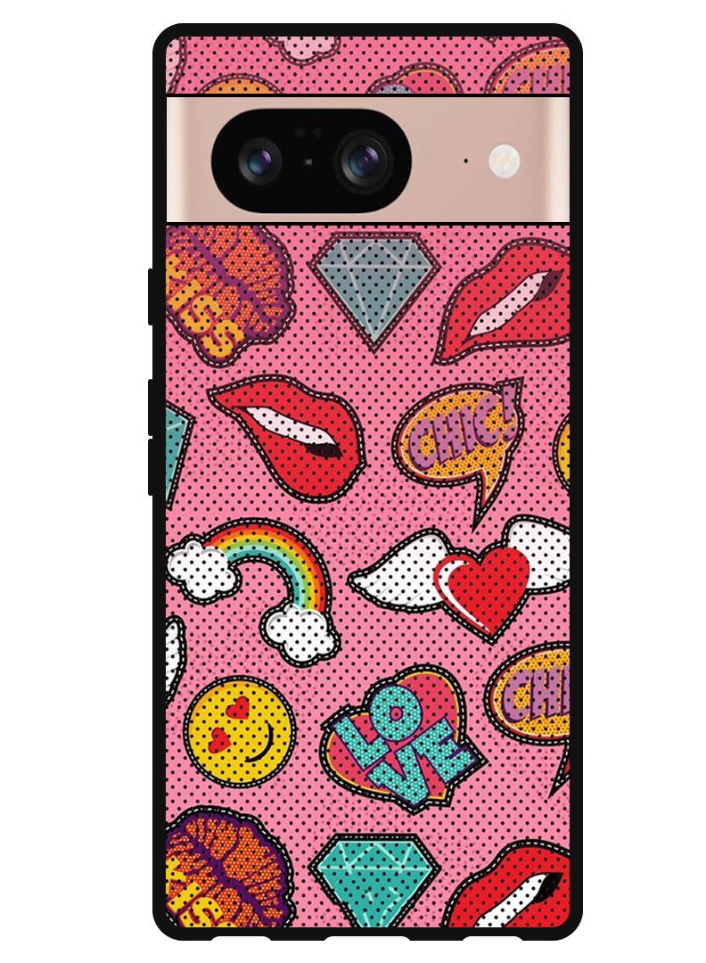 Theodor Protective Case Anti Scratch Shock Proof Bumper Cover For Google Pixel 8 Love Signs - Image 1