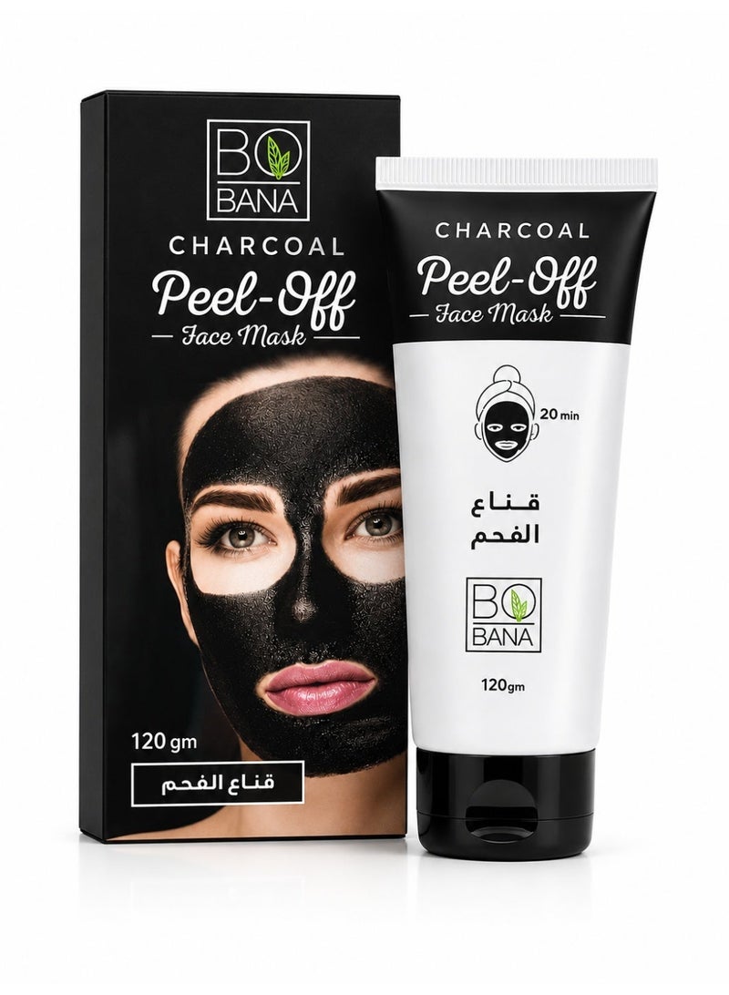 Bobana Charcoal Peel-Off Face Mask, Blackhead Remover & Pore Cleanser, 120g - Image 1