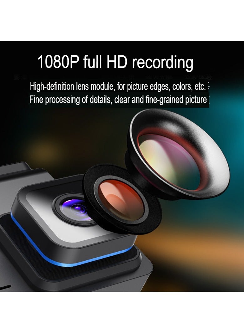 AROAQ Dash Cam With, 1080p Driving Recorder Wide Angle 24 Hours Parking Surveillance, Waterproof Driving Recorder Cam For Car, USB screenless mobile phone direct connection single recording (alloy) - Image 4