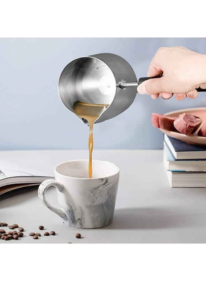MostNow 600ML/20oz Turkish Coffee Pot, 304 Stainless Steel Coffee and Butter Warmer, Premium Milk Warmer and Milk Pot with Spout - Image 3