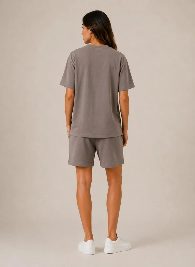 Ashita Fernandes AF Originals Travix Relaxed Fit Shorts - Stone Taupe Grey