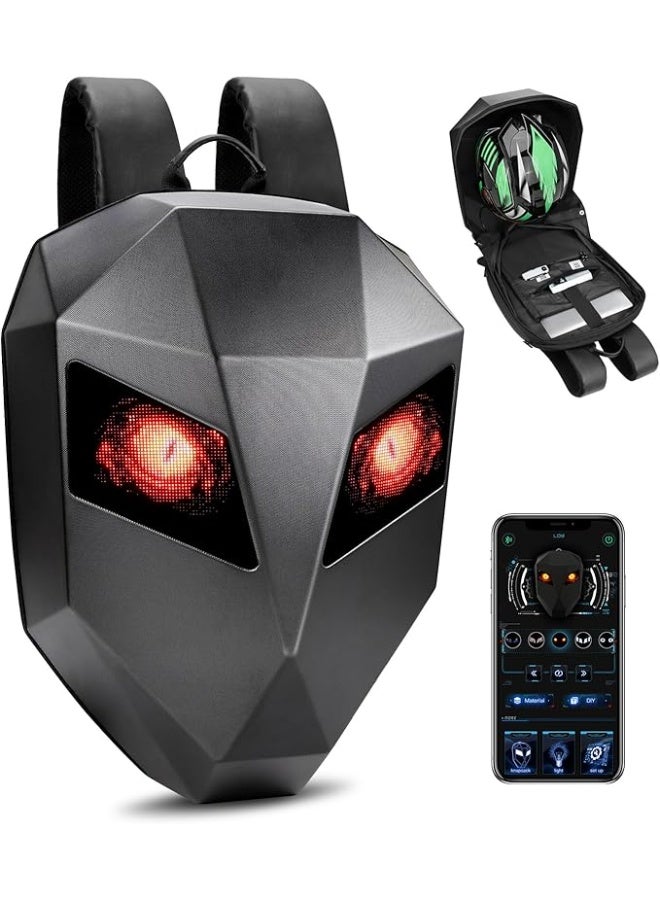 Backpacks Pixel Art Motorcycle Backpack Dynamic WiFi Waterproof Supports iOS/Android System LED Display Text/Picture/GIF Animation Laptop Backpack - Image 1