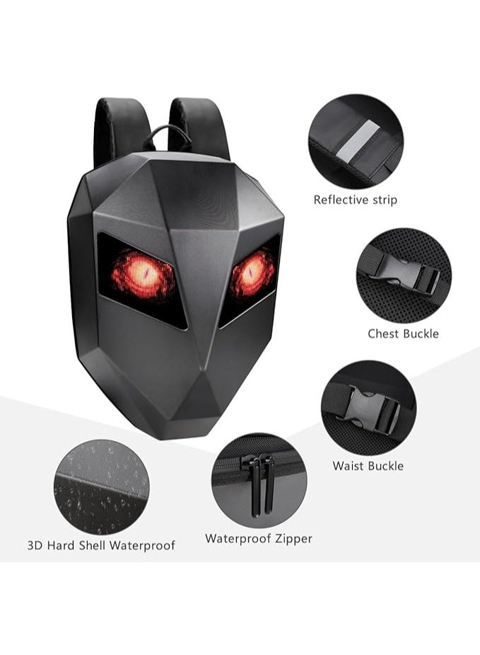 Backpacks Pixel Art Motorcycle Backpack Dynamic WiFi Waterproof Supports iOS/Android System LED Display Text/Picture/GIF Animation Laptop Backpack - Image 4