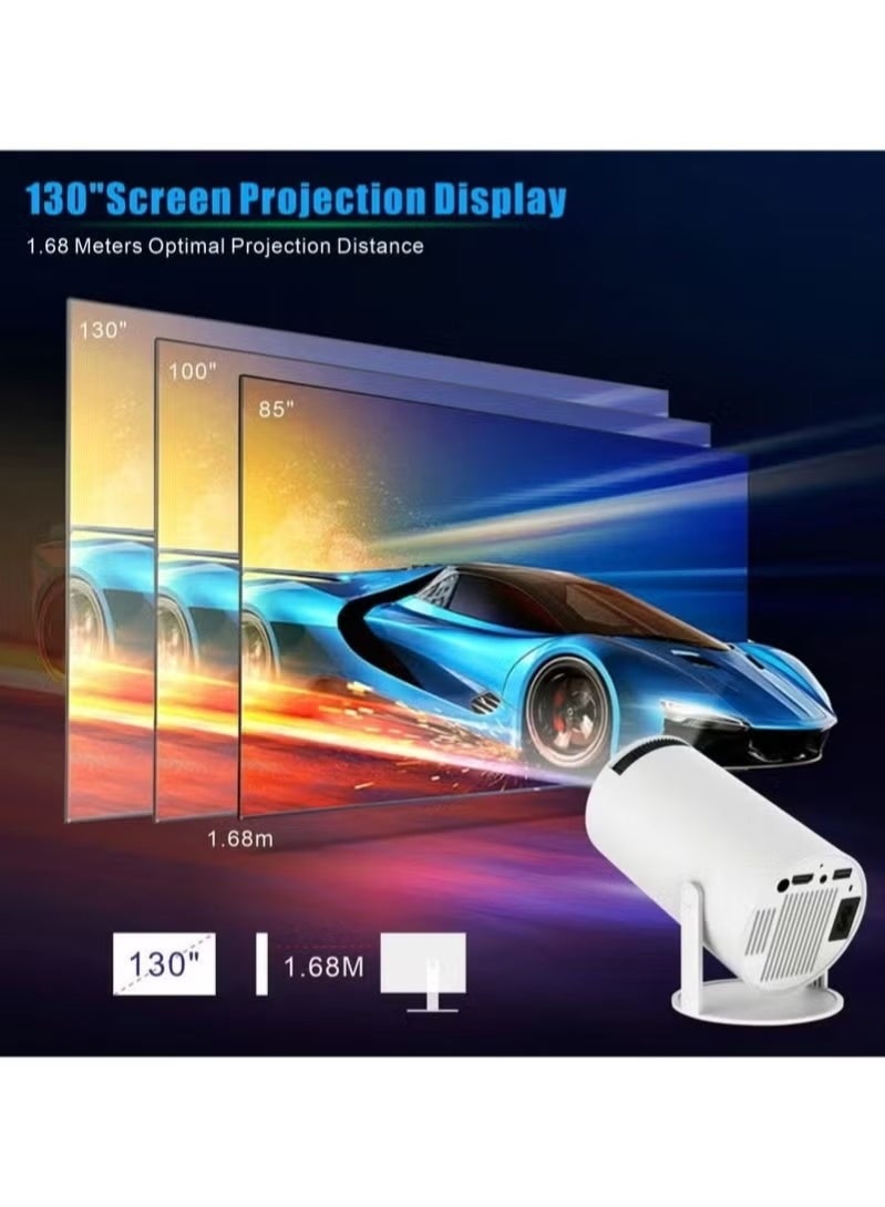 Denx A smart mini projector, portable with built-in Wi-Fi, Android 11, supports 50,000 hours of use, features automatic LED horizontal keystone correction, 380-degree phone rotation, 1080x1920 resolution, and 8GB of ROM. - Image 4