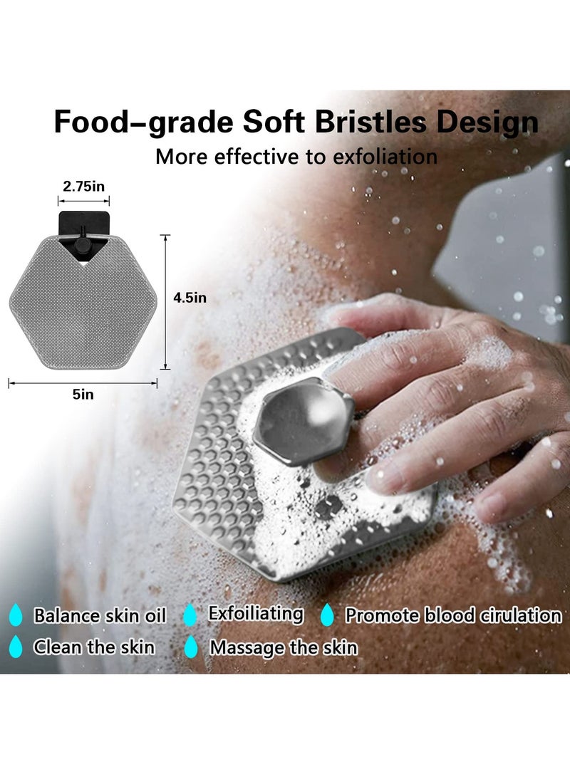 Silicone Body Scrubber and Storage Hook Set for Shower and Bathroom, Innovative Grip Design for Easy Use - Image 4