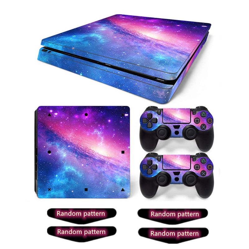 Oiokew Decal Skin for Ps4 Slim, Whole Body Vinyl Sticker Cover for PlayStation 4 Slim Console and Controller (Include 4pcs Light Bar Stickers) (PS4 Slim, Pink Sky) - Image 4