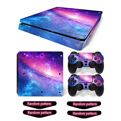 Oiokew Decal Skin for Ps4 Slim, Whole Body Vinyl Sticker Cover for PlayStation 4 Slim Console and Controller (Include 4pcs Light Bar Stickers) (PS4 Slim, Pink Sky) - Image 1