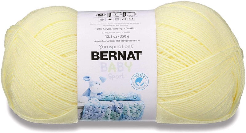 Bernat Baby Sport BB Baby Yellow Yarn - 1 Pack of 12.3oz/350g - Acrylic - #3 Light - 1256 Yards - Knitting/Crochet - Image 2