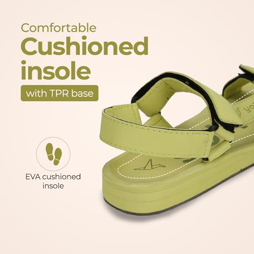 YOHO EVA Sandals for Men | EVA sole | Comfortable cushioned sole with TPR base | Lightweight | Soft skin friendly straps | Adjustable straps | Velcro closure | Vibrant colour options - Image 4