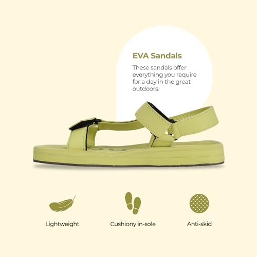 YOHO EVA Sandals for Men | EVA sole | Comfortable cushioned sole with TPR base | Lightweight | Soft skin friendly straps | Adjustable straps | Velcro closure | Vibrant colour options - Image 2