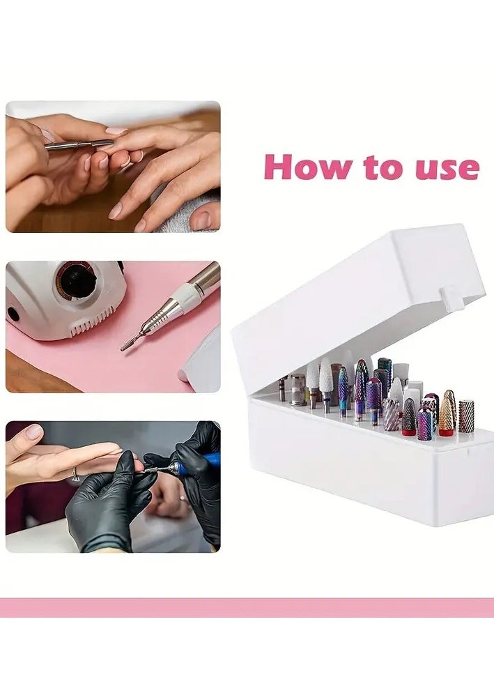 LANGMANNI 30-Hole Nail Drill Bits Storage Box - Spacious Organizer with Grinding Head Holder, Milling Cutter Storage, Manicure Stand, and Nail Art Tool Display Container - Sturdy Portable Stand for Comfortable Working Height  - Image 5
