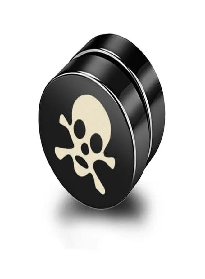 THE MEN THING SKULLIX - Magnetic Non-Piercing Pure Titanium Steel Studs Earrings for Men & Boys - Image 1