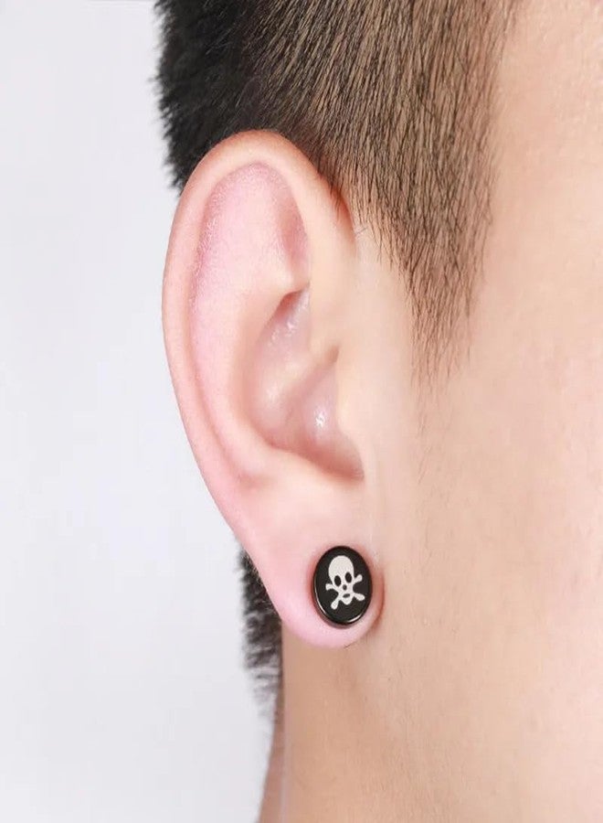 THE MEN THING SKULLIX - Magnetic Non-Piercing Pure Titanium Steel Studs Earrings for Men & Boys - Image 2