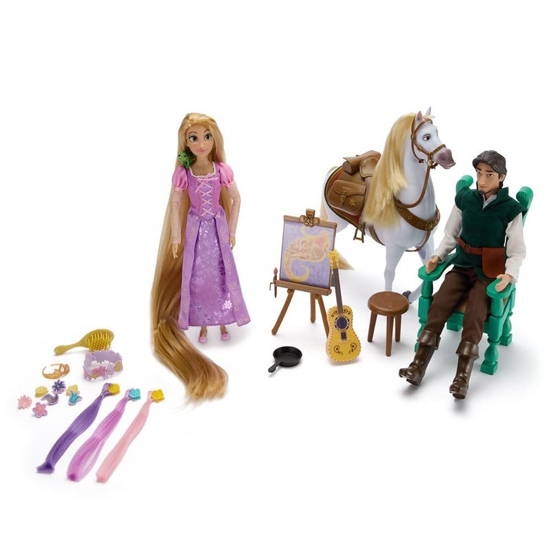 Disney Store Official Rapunzel Classic Doll Gift Set - Tangled Play Set - Disney Princess Toys Playset Featuring Rapunzel, Flynn Rider, Maximus, & Pascal Dolls with Accessories - Image 3