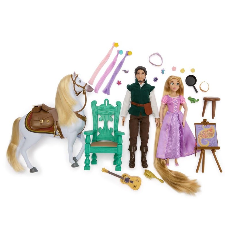 Disney Store Official Rapunzel Classic Doll Gift Set - Tangled Play Set - Disney Princess Toys Playset Featuring Rapunzel, Flynn Rider, Maximus, & Pascal Dolls with Accessories - Image 2