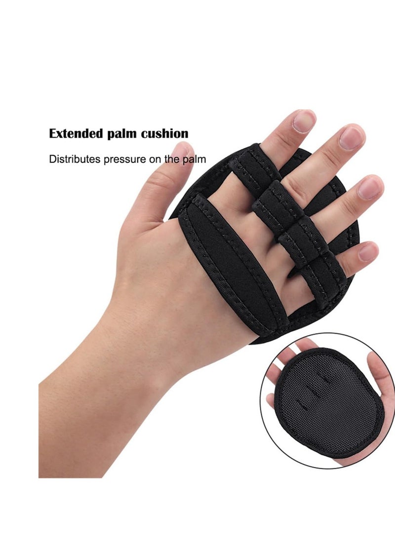SOLARAE Workout Gloves for Gym Grip Power Pads Anti-Slip Fitness with 4 Fingers, Rubber Padding to Avoid Calluses, Suit Weight Lifting  Pull-Ups Calisthenics Powerlifting - Image 3