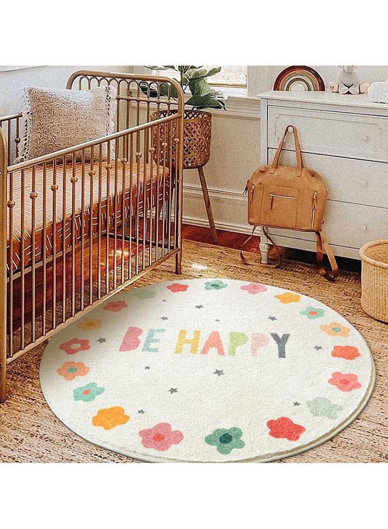 Children's Playroom Rug - Bedroom Soft Alphabet Nursery Rug - Playtime Collection, Classroom Learning and Play Rug, Round 39.4 in. - Image 1