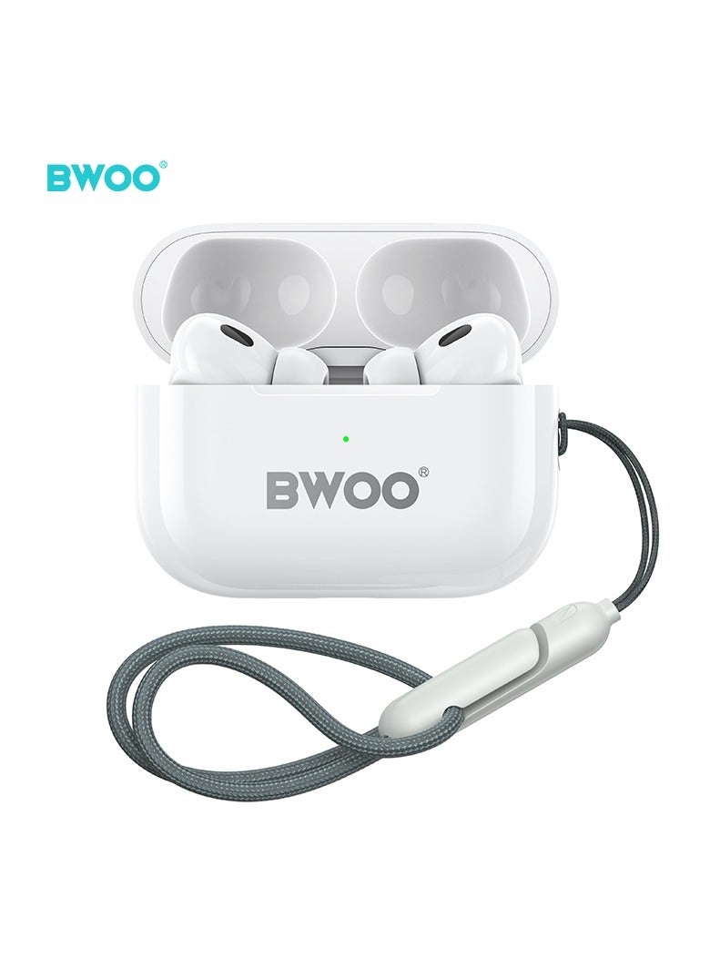BWOO True Stereo Wireless Earphone White - Image 1