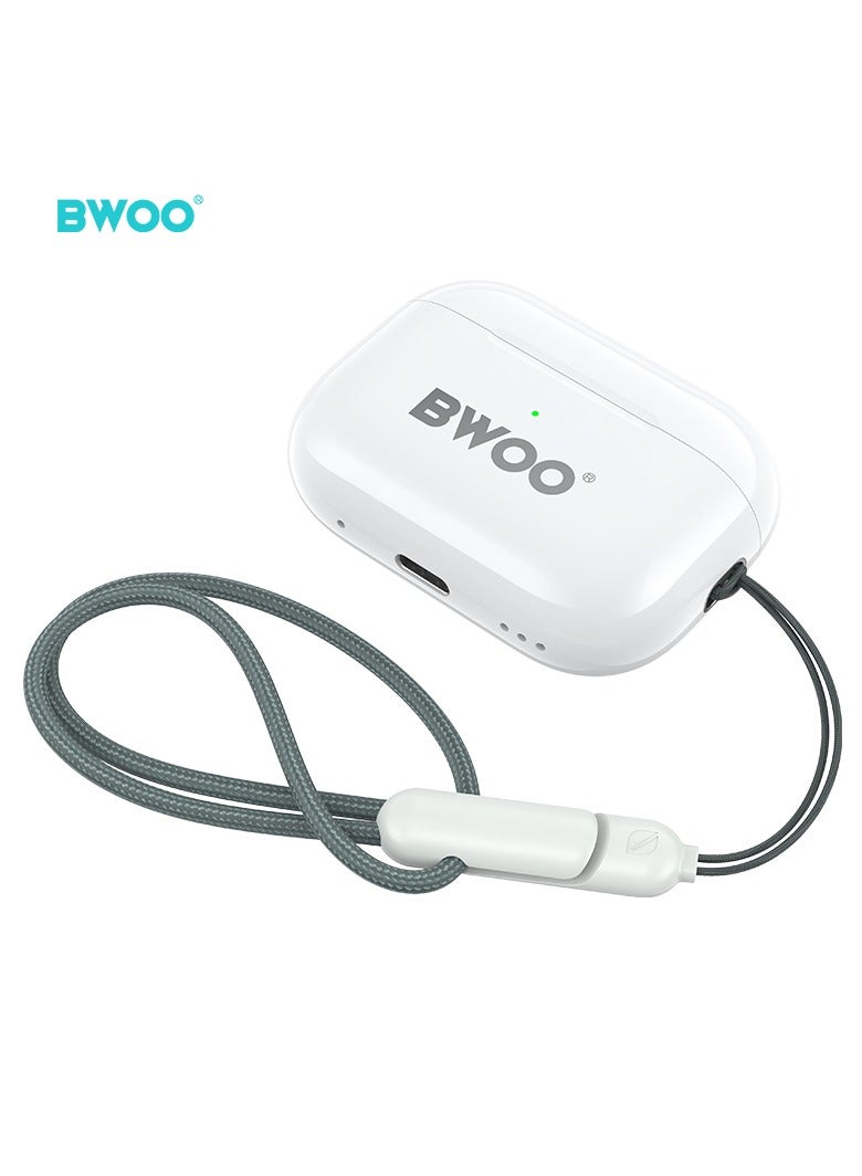 BWOO True Stereo Wireless Earphone White - Image 3