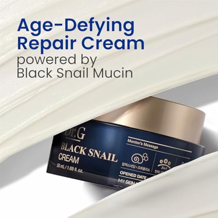 Dr. G Black Snail Cream - Korean Skincare with Snail Mucin - Anti-Aging Face Cream for Fine Lines - Firming Lotion for Skin Elasticity - Moisturizer for Skin Dullness - Deep Nourishment - 1.69 fl oz - Image 2