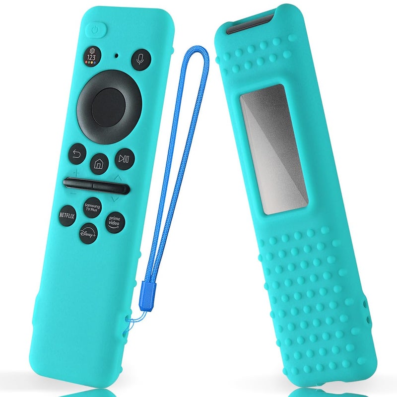 AKSHFETH Silicone Cover for 5.59 Inch Samsung BN59-01455a BN59-01432J Samsung Solar Cell Remote Control Cover 2023 8K Neo QLED HDR Smart TV Silicone Case (Mint Green) - Image 1