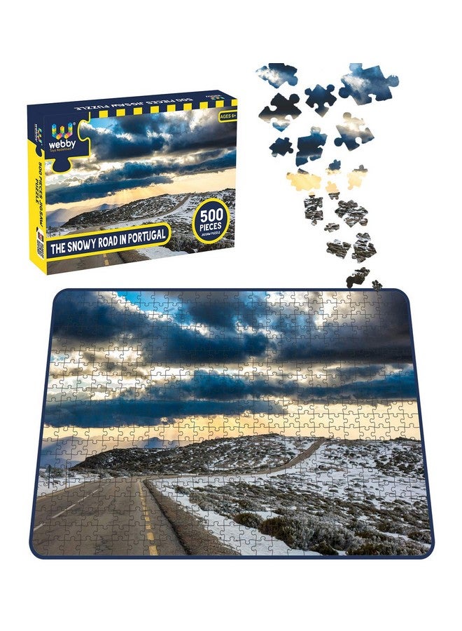 Webby The Snowy Road in Portugal Jigsaw Puzzle, 500 Pieces - Image 3