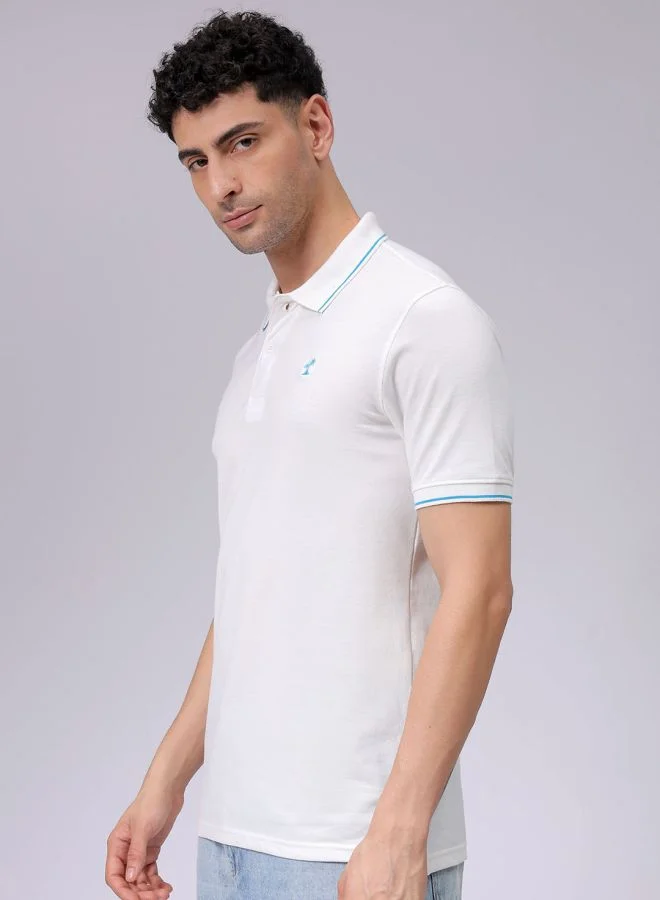 ذا انديان كراج كو Men Slim Fit Solid Polo Collar Tshirt