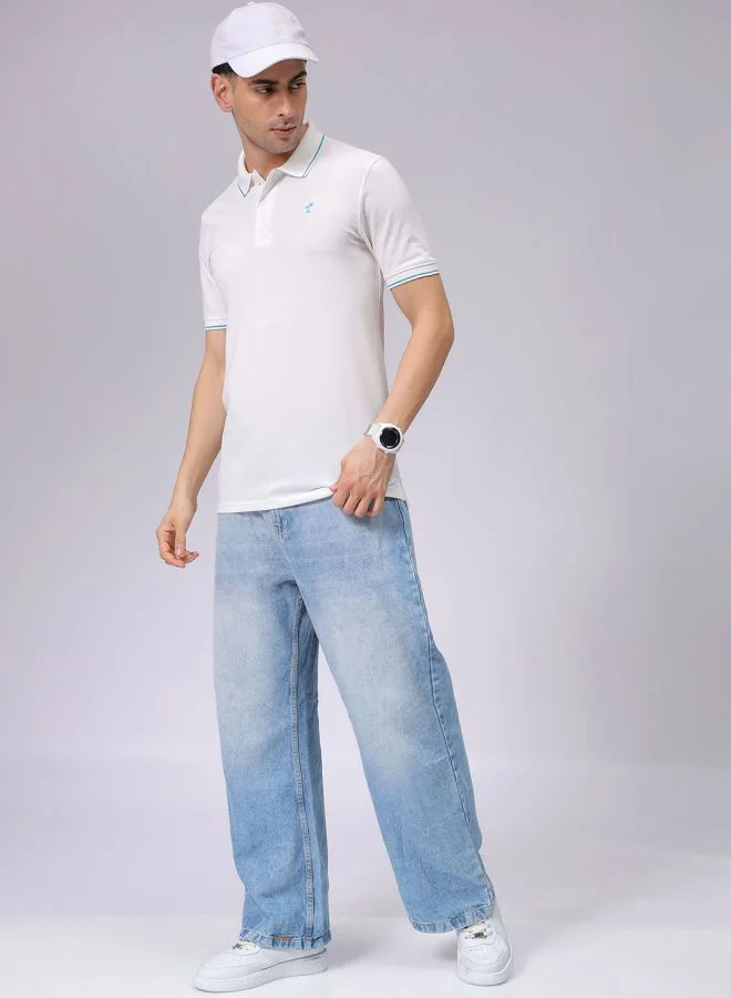 ذا انديان كراج كو Men Slim Fit Solid Polo Collar Tshirt
