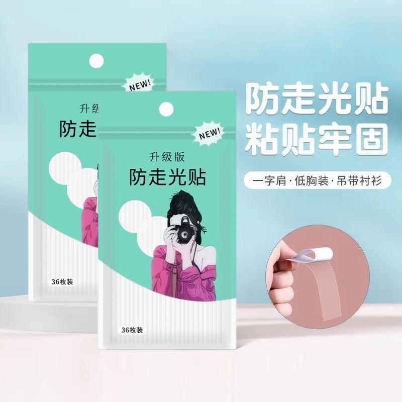 Anti-walking Light Patch Double-sided Adhesive Tape Shirt Shoulder Strap Collar Bra Low-cut Nax Fixed Transparent Patch Small -36-Camera - Image 2
