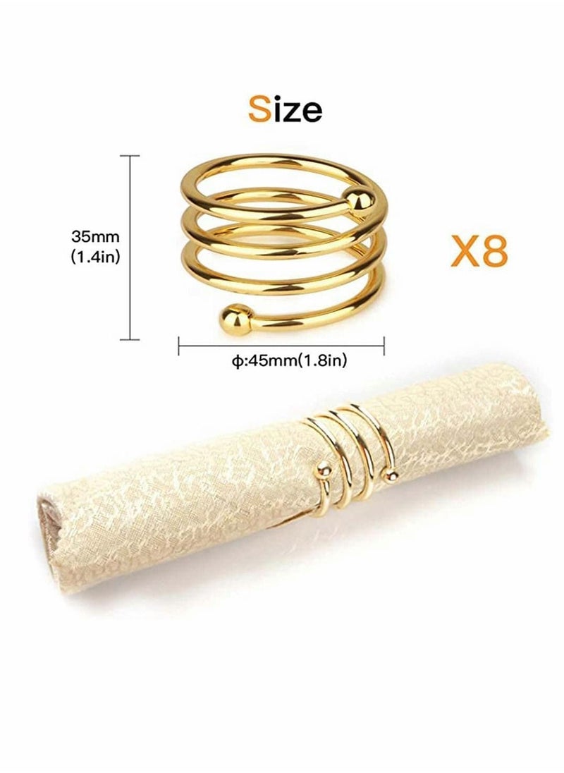Y&D - 8-Piece Set Napkin Ring Table Setting Suitable for Casual or Formal Occasions (gold) - Image 1