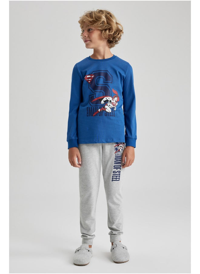 DeFacto - Boy Regular Fit Crew Neck Long Sleeve Knitted Pyjamas - 2 Pieces - Image 1