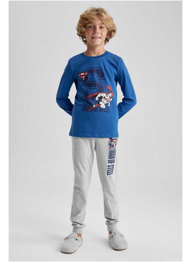 DeFacto - Boy Regular Fit Crew Neck Long Sleeve Knitted Pyjamas - 2 Pieces - Image 1