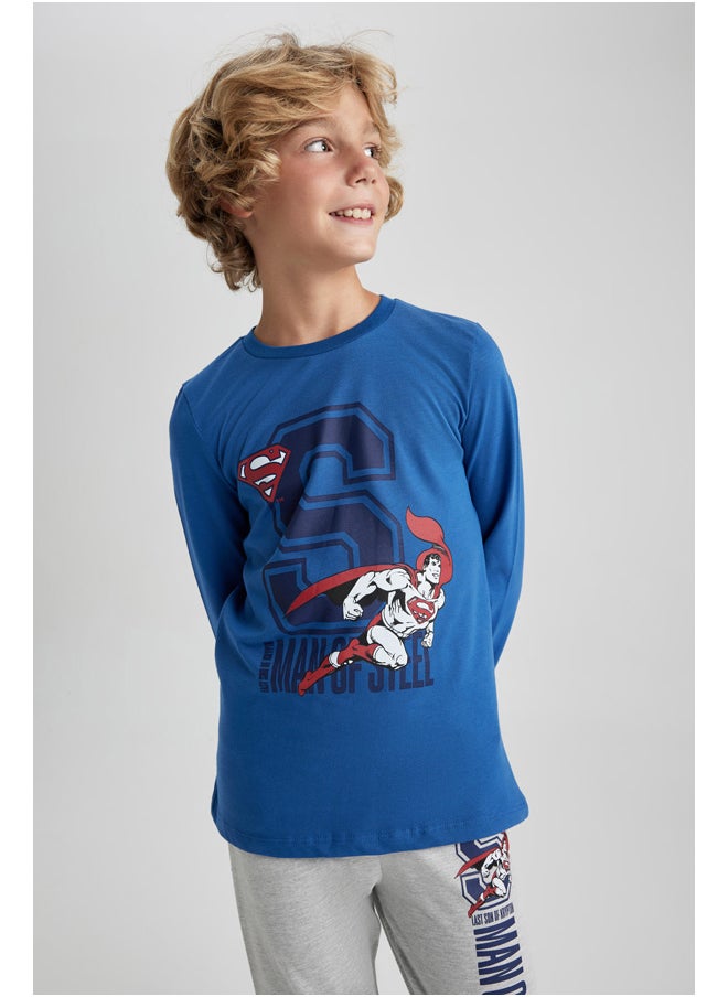 DeFacto - Boy Regular Fit Crew Neck Long Sleeve Knitted Pyjamas - 2 Pieces - Image 1