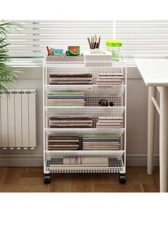 Generic Children's Bookcases Floor Shelves Desk Side Simple Children's Movable Wheeled Book Storage Bookshelves Children's Furniture  - Image 1