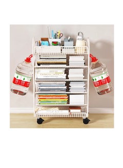 Generic Children's Bookcases Floor Shelves Desk Side Simple Children's Movable Wheeled Book Storage Bookshelves Children's Furniture  - Image 2