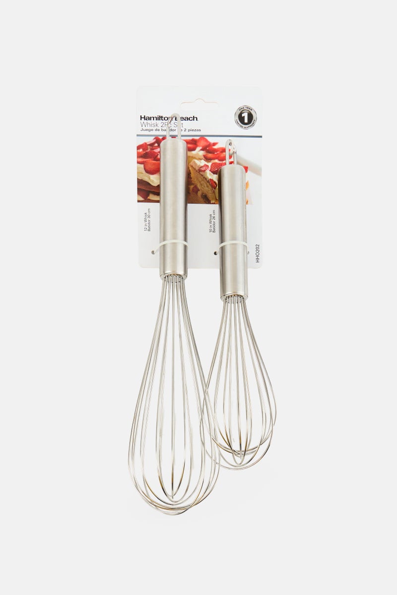 Hamilton Beach 2 Piece Stainless Steel Whisk, Silver - Image 1