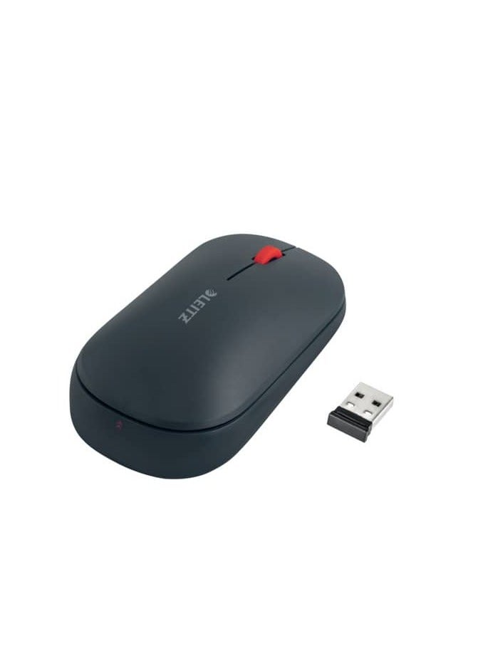 LEITZ فأرة لاسلكية سوداء LEITZ 6531-00-89 مستشعر بصري، تصميم مريح، نقرات صامتة - Image 1