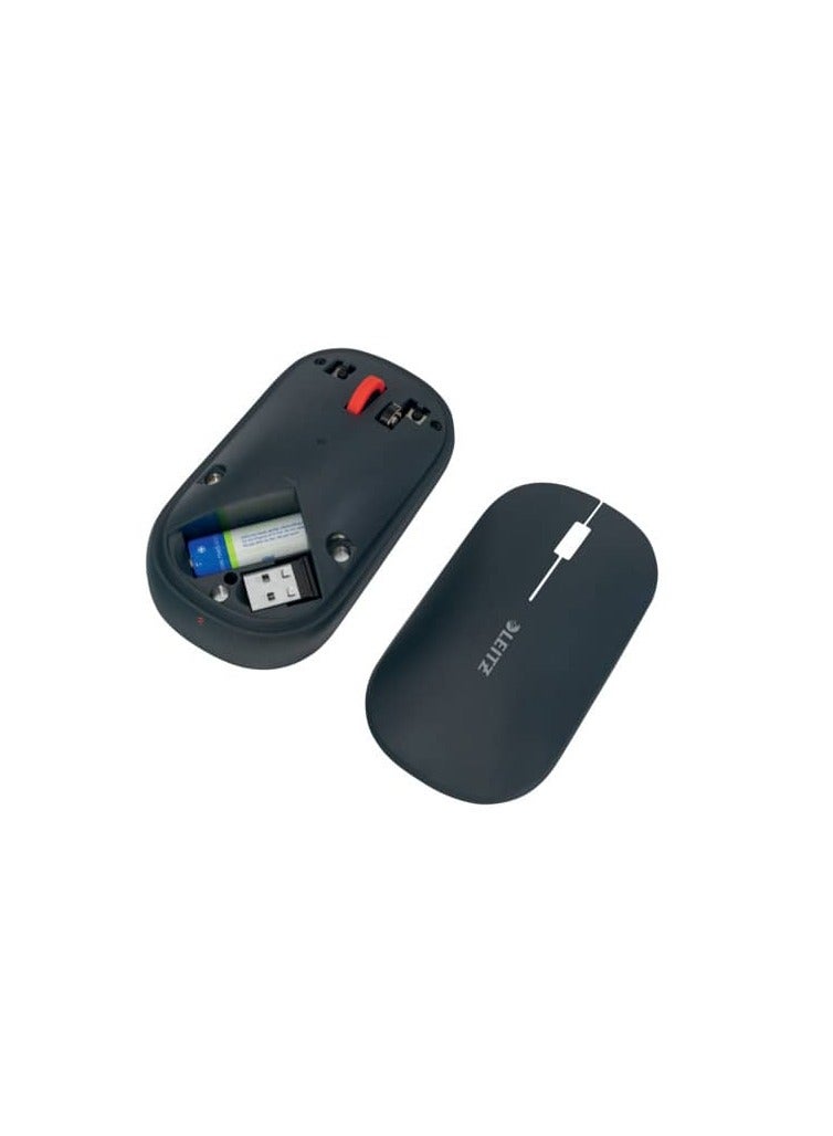 LEITZ فأرة لاسلكية سوداء LEITZ 6531-00-89 مستشعر بصري، تصميم مريح، نقرات صامتة - Image 3