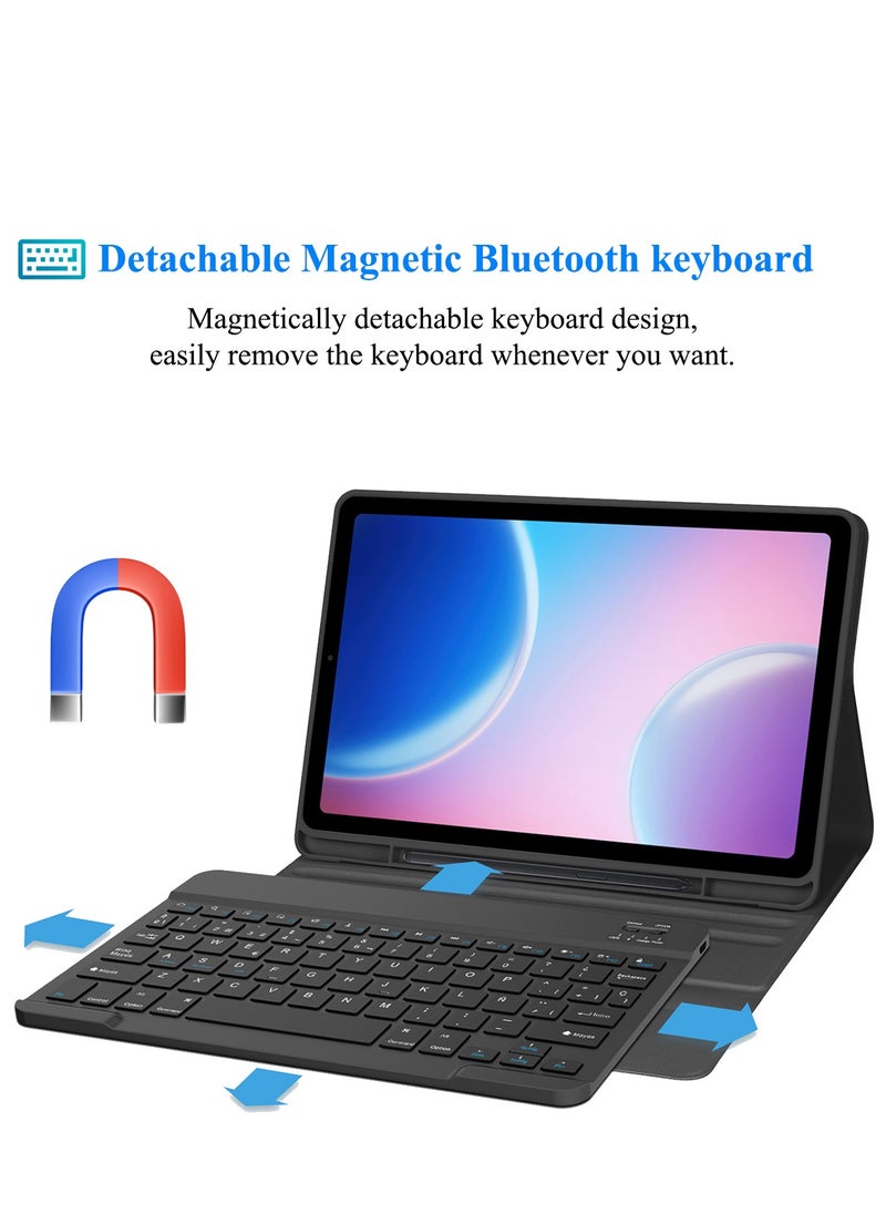 Keyboard Case with Mouse for Huawei MatePad SE 11 inch 2024, Detachable Magnetic Bluetooth Keyboard Case, Rechargeable Bluetooth, with Mouse, 3 Angle Adjustment
