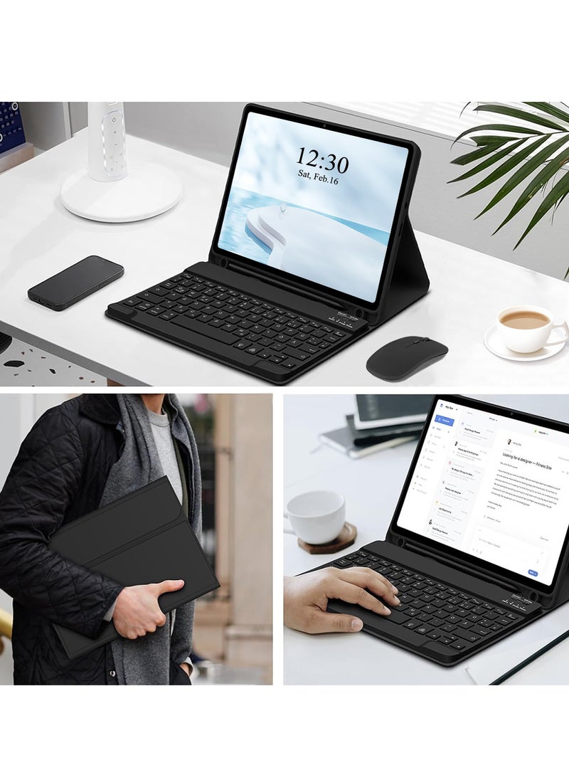 Keyboard Case with Mouse for Huawei MatePad SE 11 inch 2024, Detachable Magnetic Bluetooth Keyboard Case, Rechargeable Bluetooth, with Mouse, 3 Angle Adjustment