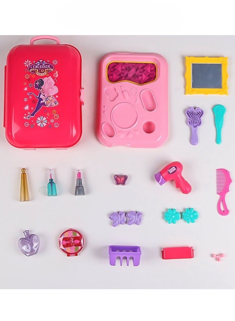 Children's simulated kitchen, cooking utensils, cosmetics, doctor's tool set, family backpack box, toys - Image 2