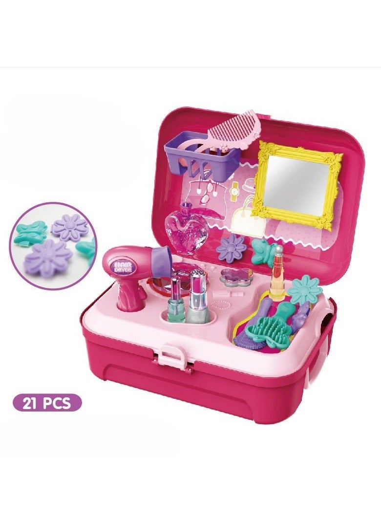 Children's simulated kitchen, cooking utensils, cosmetics, doctor's tool set, family backpack box, toys - Image 1