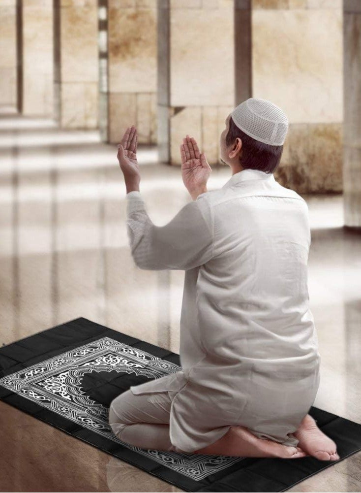 MJZ 2 Piece Portable Travel Prayer Mat with Compass Lightweight Polyester Muslim Prayer Rug Pocket Waterproof Travel-Friendly, Perfect for Ramadan Prayer Mat, 60cm X 100cm - Image 4