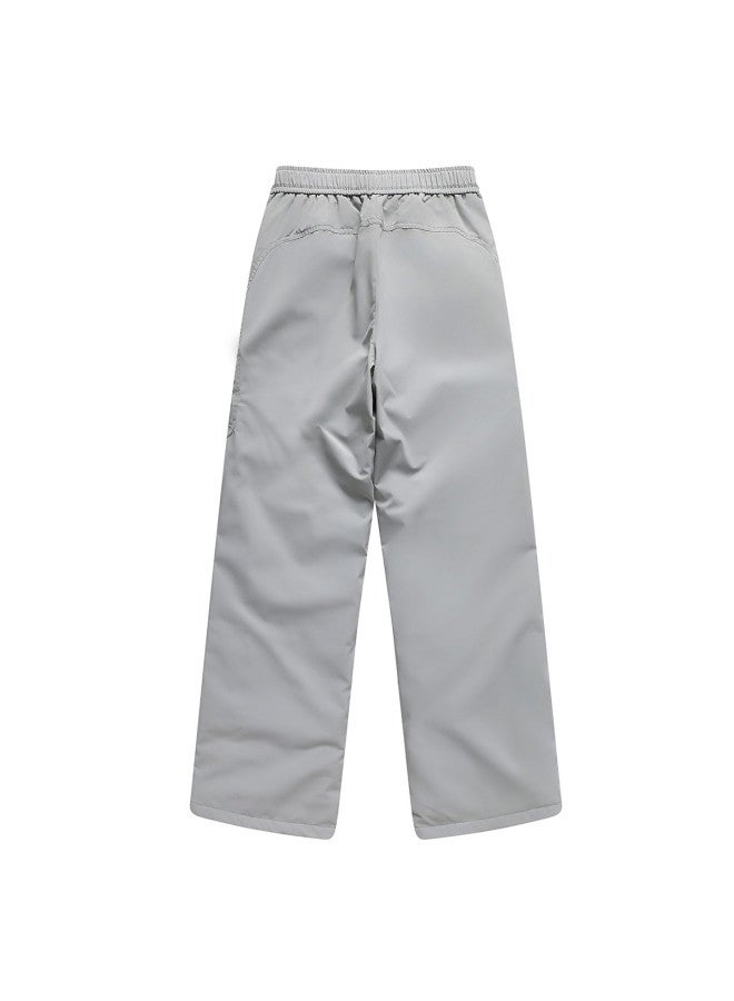YaYa Unisex Winter Large Pocket Straight Leg Cargo Pants Warm Casual Down Pants Men - Image 3