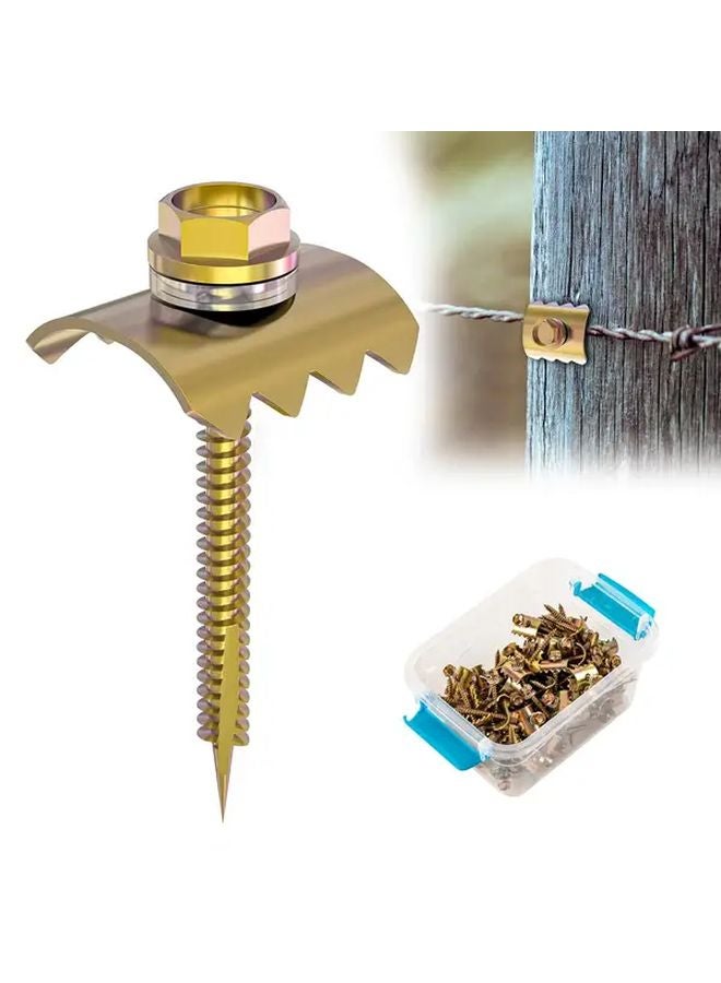 25 قطعة من دبابيس السياج القابلة لإعادة الاستخدام والمسامير لشبكة الأسلاك، مشابك متينة مقاومة للصدأ - Image 1