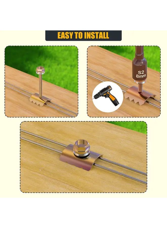 25 قطعة من دبابيس السياج القابلة لإعادة الاستخدام والمسامير لشبكة الأسلاك، مشابك متينة مقاومة للصدأ - Image 4