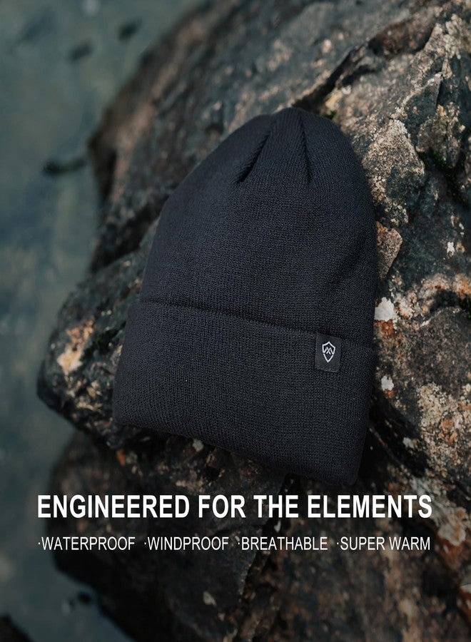 DexShell Waterproof Beanie for Men & Women, Windproof Thermal Winter Hat with Fleece Liner, PFOA-Free Membrane Insulated Cuffed Knit Cap for Cold Weather, Black One Size (56-58cm) - Image 5