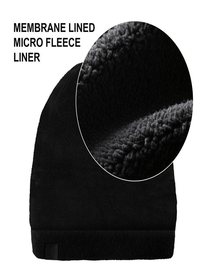 DexShell Waterproof Beanie for Men & Women, Windproof Thermal Winter Hat with Fleece Liner, PFOA-Free Membrane Insulated Cuffed Knit Cap for Cold Weather, Black One Size (56-58cm) - Image 4